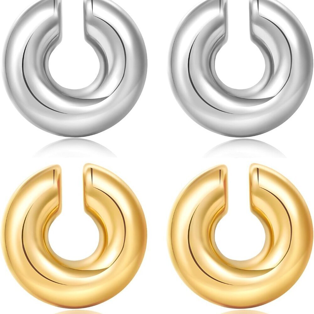 Brand New Ear Cuffs Set 30MM Gold&SIlver Non Piercing